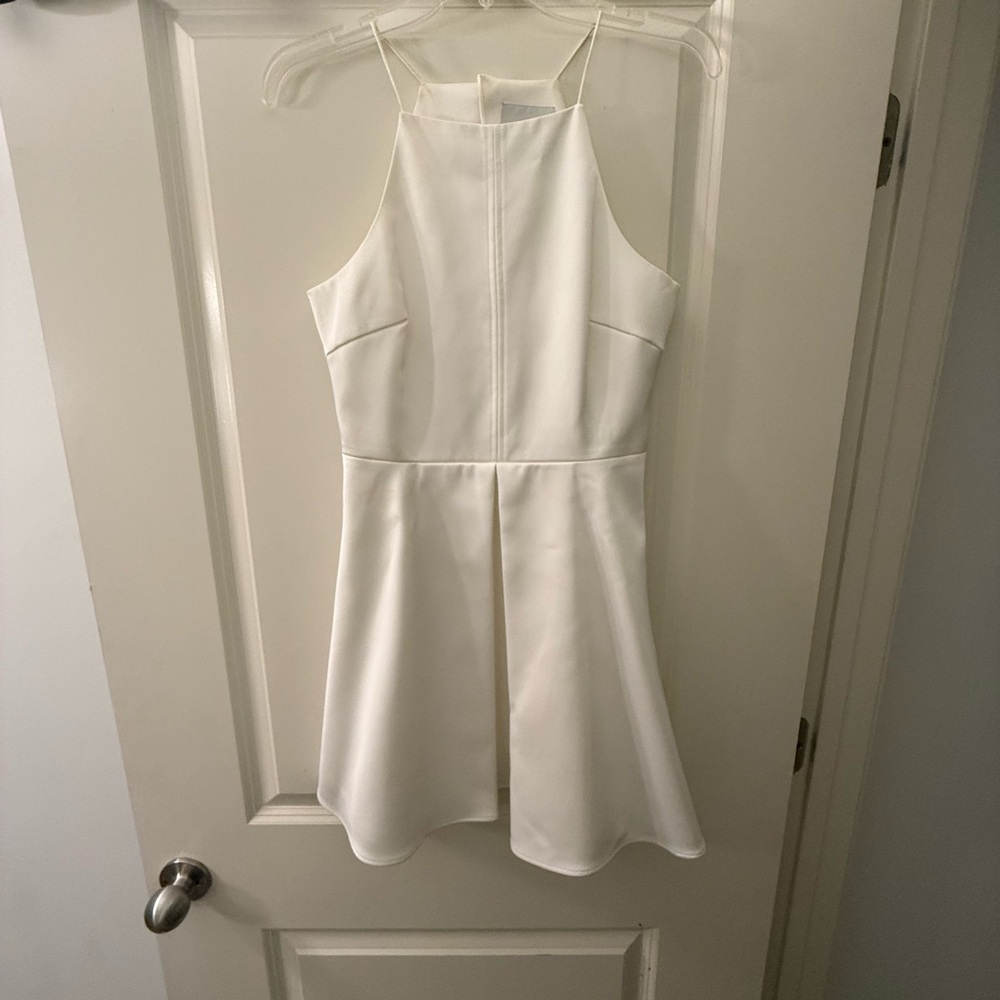 C/MEO Collective White Halter Mini Dress